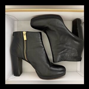 Michael Kors Sammy leather platform ankle boot black size 8 1/2